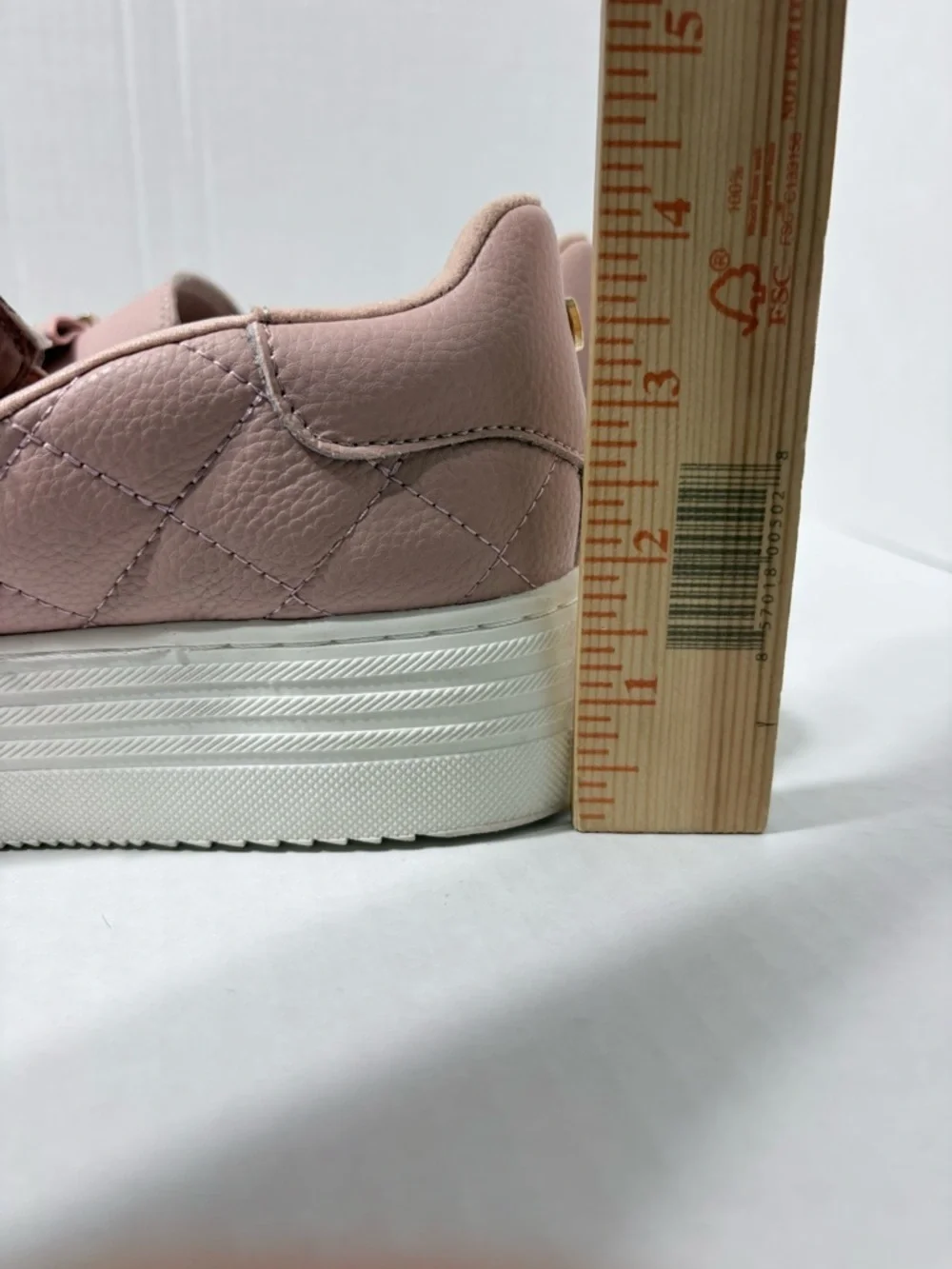 Joy Luxe Bow Slip-on Leather Platform Sneakers Blush Pink   Orthotic Insoles 8